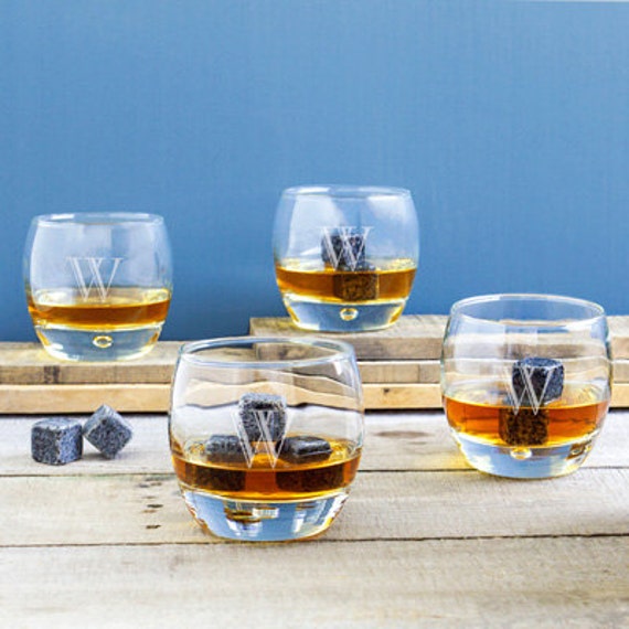 Personalized Heavy Based Whiskey Glasses with by FestiveTrinkets