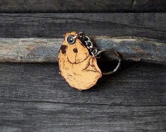 Guinea pig - genuine leather keychain