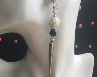 Black and White Spike Earrings
