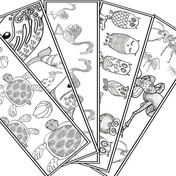 5 unique bookmarks for coloring adult printable coloring