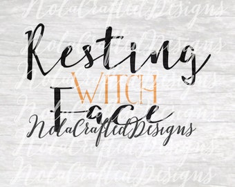 Witch Svg - Witch Png - Halloween Svg - Halloween Png - Resting Witch Face Svg - Resting Witch Face Png - Silhouette, Cricut, Vinyl Plotter