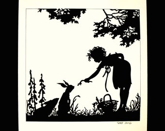 Rabbit papercut | Etsy