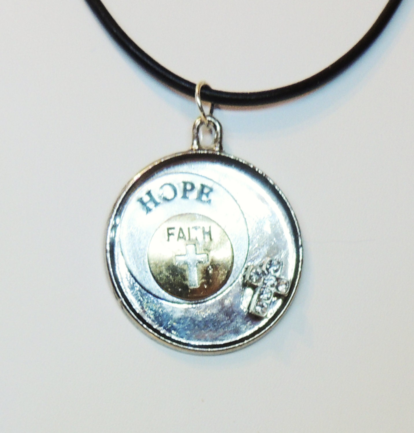 Hope Faith Cross Necklace Handmade