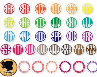 Circle Monogram Alphabet - Circle Monogram Font - Cuttable Alphabet - Monogram Letters, Cut Files For Cricut, SVG DXF Png Eps Jpg files