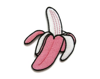Banana Embroidered Applique Iron on Patch 6.5 cm. x 8 cm.