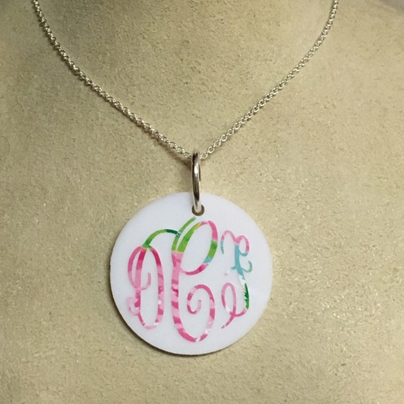 Lilly Pulitzer Vinyl Monogram Necklace Personalized Necklace