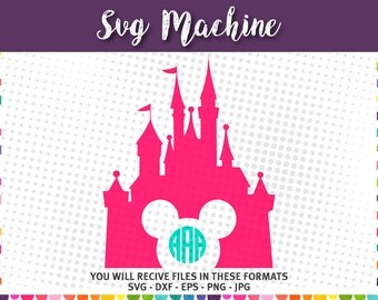Disney Castle SVG cut files, Princess Castle Svg, Monogram Svg - Mickey ears svg Cricut Files, Disney Cut Files DIY - Magic kingdom