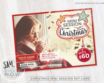 Christmas Mini Session Template - Christmas Photography Marketing - Photoshop template - INSTANT DOWNLOAD