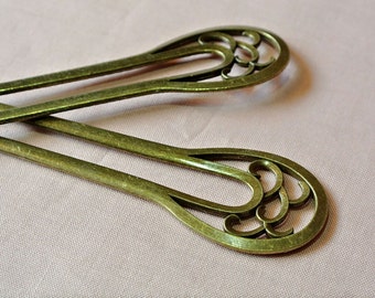 Hair Fork, Hair Pick, U shape hair fork, Oriental hair fork, Antique Hair fork, Antique Hair Pick, Asian Hair Pick, Asian Hair fork