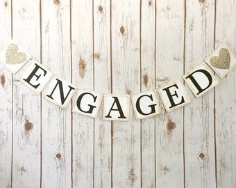 ENGAGED BANNER, engaged sign, engaged photo prop, engagement sign, engagement banner, engagement photo prop