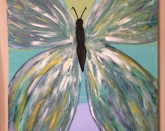 Items similar to Butterfly Abstract Acrylic Large Painting on Etsy