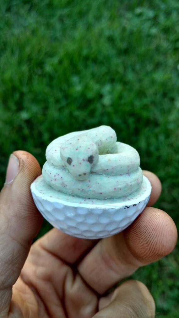 Items similar to Cute Snake Carved Golf Ball on Etsy