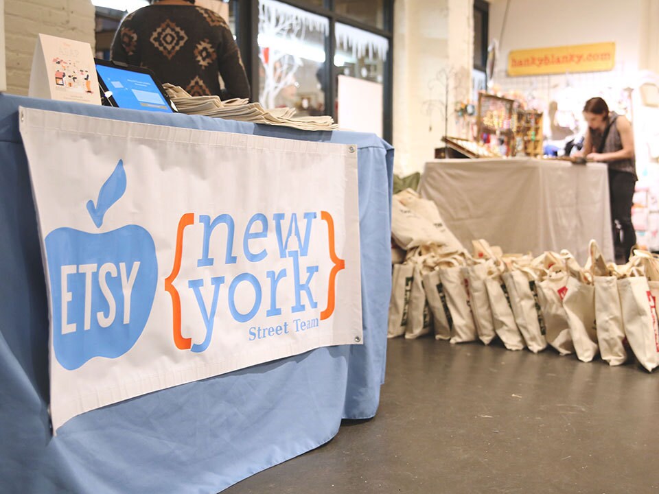 Etsy New York Team pop up markt