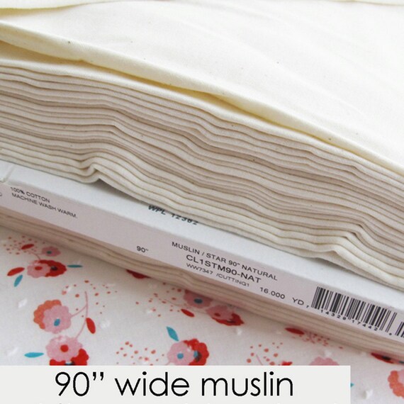 Unbleached Muslin 90 Inch Wide Cotton Fabric by michellepatterns