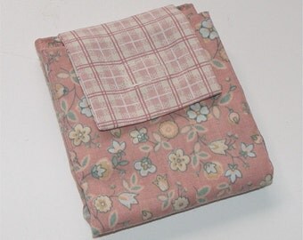 Tea wallet, tea bag wallet, tea lovers, party favors, tea carrier, floral, check