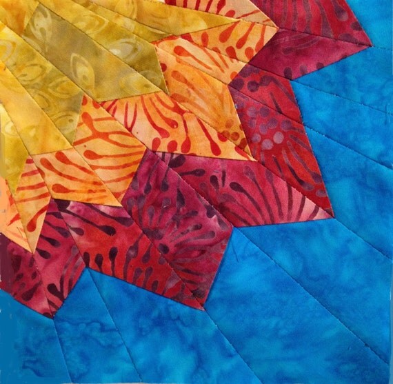 Radiant Flower Paper Pieced Quilt Block Pattern