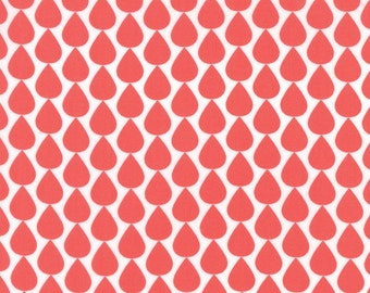 Sundrops - Raindrops in Dark Coral: sku 29013-17 cotton quilting fabric by Corey Yoder for Moda Fabrics - 1 yard