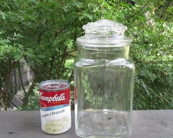 Large Vintage Glass Canister/ Storage Jar - Kitchen Storage