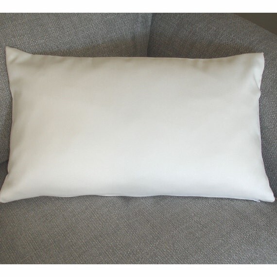 White Bolster Pillow Cover 12x20 Zippered Oblong by pipdesigns