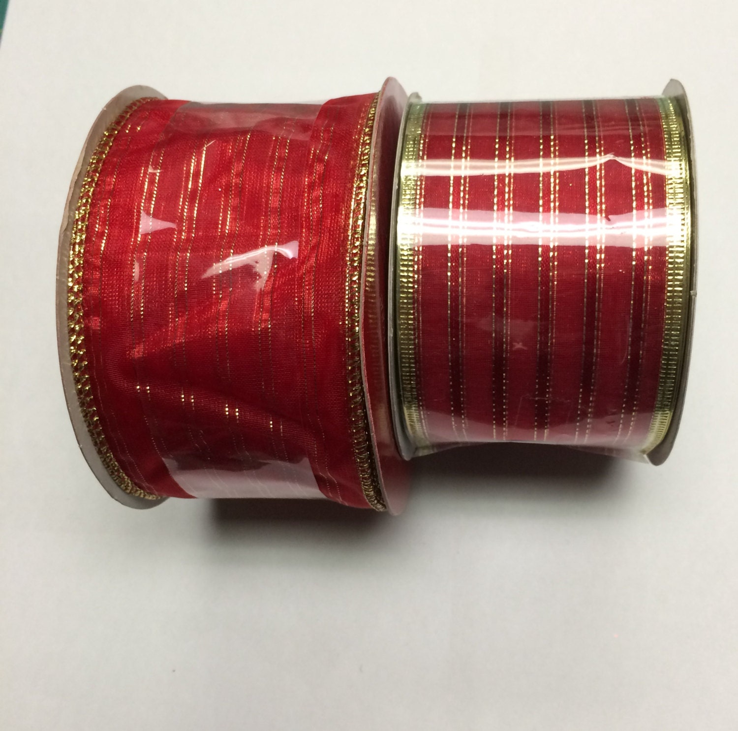 christmas wired edge ribbon 2 1 2 wide red gold edge christmas wired edge ribbon 2 1 2 wide red gold edge