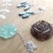 RESERVED Custom Order - Blue Kyanite Earrings and Necklace Set, Coffee Quartz Rose Necklace, Green Amazonite Quartz Flower Pendant Necklace