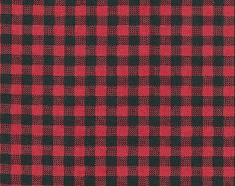 Burly Beavers Fabric, Hipster fabric, Buffalo Plaid, Plaid fabric, Red fabric, Robert Kaufman- Choose the cut. Free Shipping Available