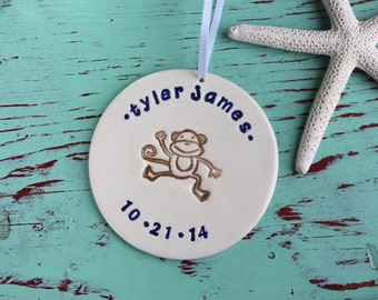 Baby's Christmas Ornament, Custom Ornament with Birthdate, Personalized Ornament with Baby Name and Birthdate, Baby's Christmas Ornament