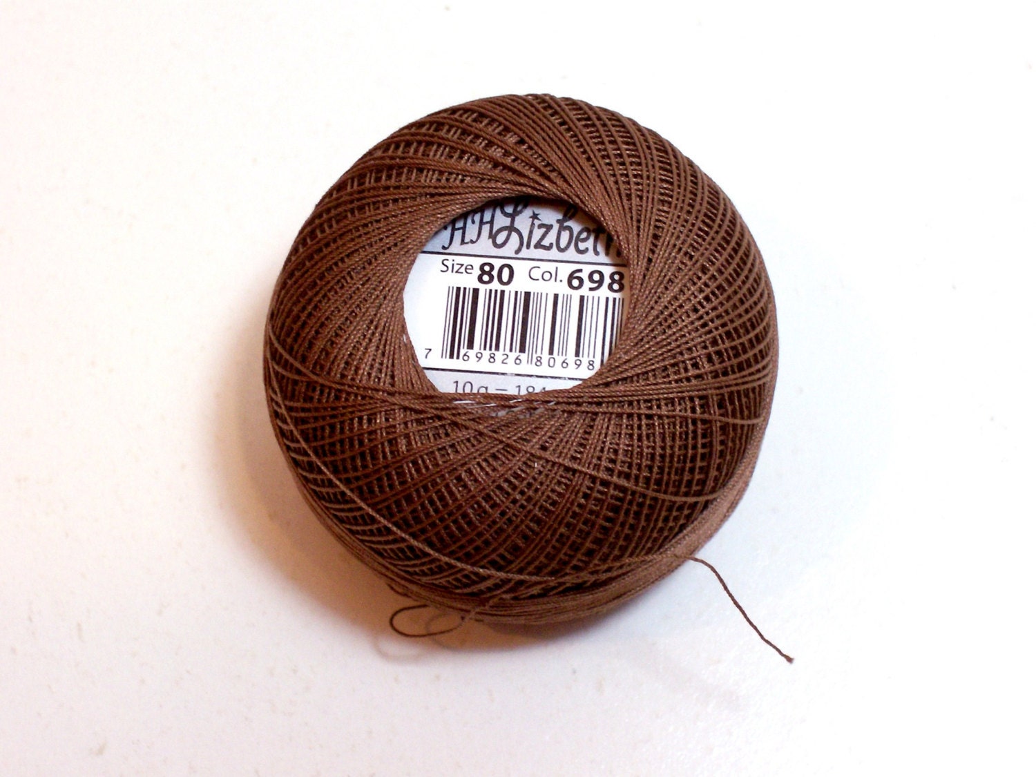 Brown Tatting Thread Lizbeth Size 80 Cotton Crochet Thread