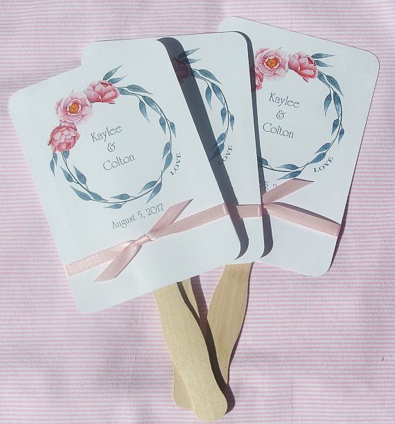 Hand Fans | Wedding Fans | Wedding Hand Fans | Personalized Wedding Fans | Pink Wedding | Il_570xn