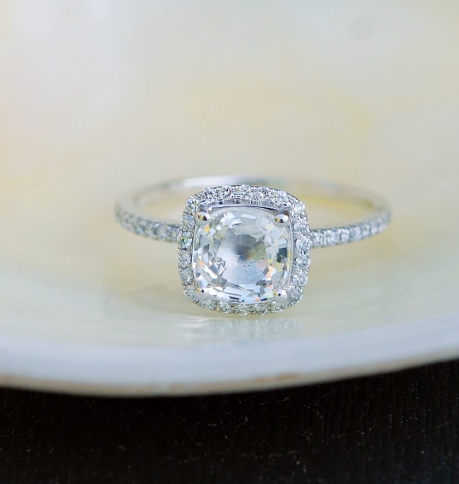 white sapphire engagement rings