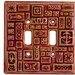 Symbols Double Toggle Light Switch Cover in Amber Rose Glaze
