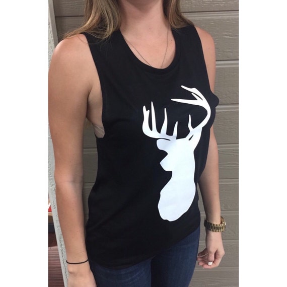 Deer Head Buck Muscle T-Shirt Country Music Concert Tank Top Stagecoach ...