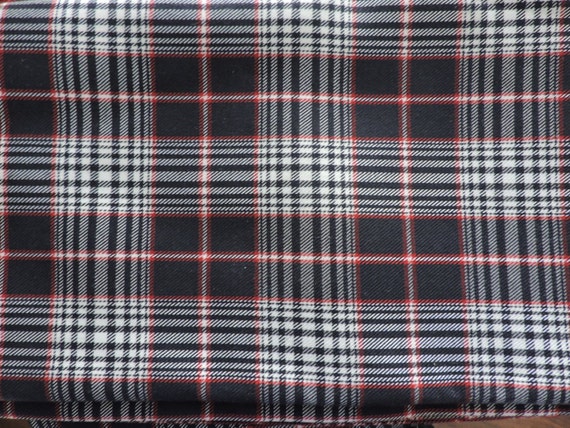 Items similar to Tartan Plaid School Uniform Fabric Deep Green and Red ...