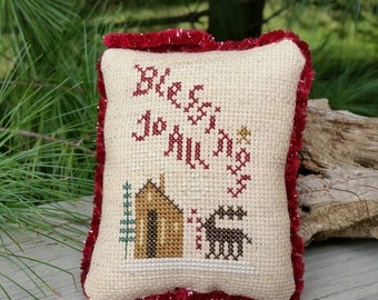 Christmas Ornament Cross Stitch Blessings To All