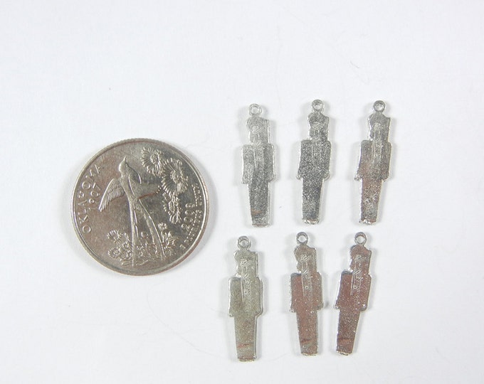 Christmas Set of Six Small Pewter Toy Soldier Charms