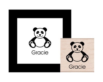 Panda Personalized Rubber Stamp