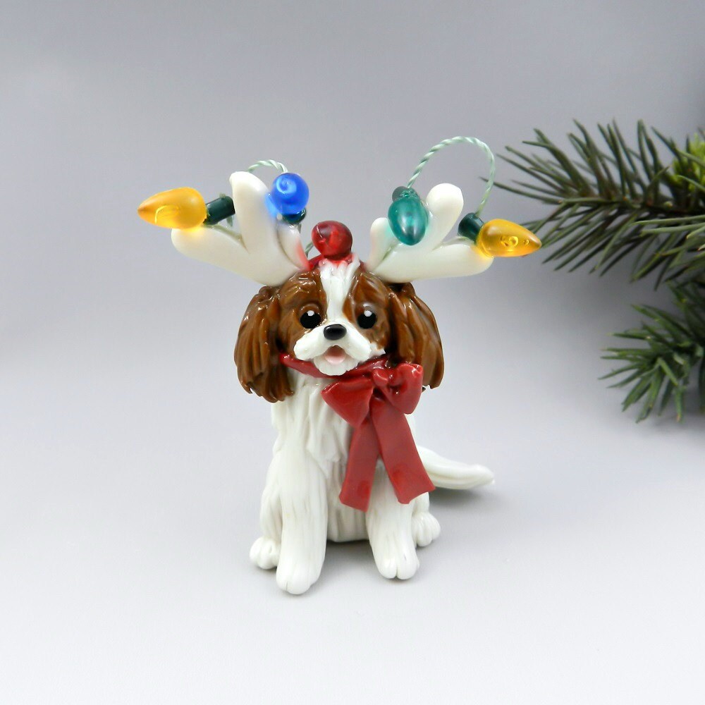 cavalier king charles spaniel christmas ornament reindeer cavalier king charles spaniel christmas ornament reindeer