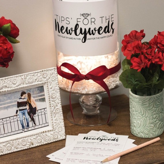 Newlywed Tip Jar DIY Printable Wedding Advice Cards Newlywed