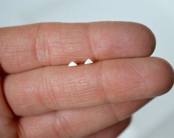 Tiny Earrings, Tiny Stud Earrings, Tiny Triangle Earrings, Very Small Earrings, Stud Earrings, Silver Triangle Earrings, Minimal Earrings
