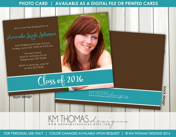 Photo Graduation Announcement : Graduation Photo Invitation - College - High School - Senior - Commencement - Graduate - GR102 Il_570xn