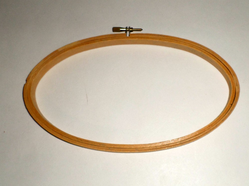 Oval Wood Embroidery Hoop Small Oval Hoop 9 x 5 by carriesattic