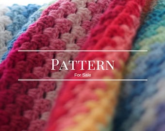easy crochet blanket pattern, afghan, rainbow Granny Stripe