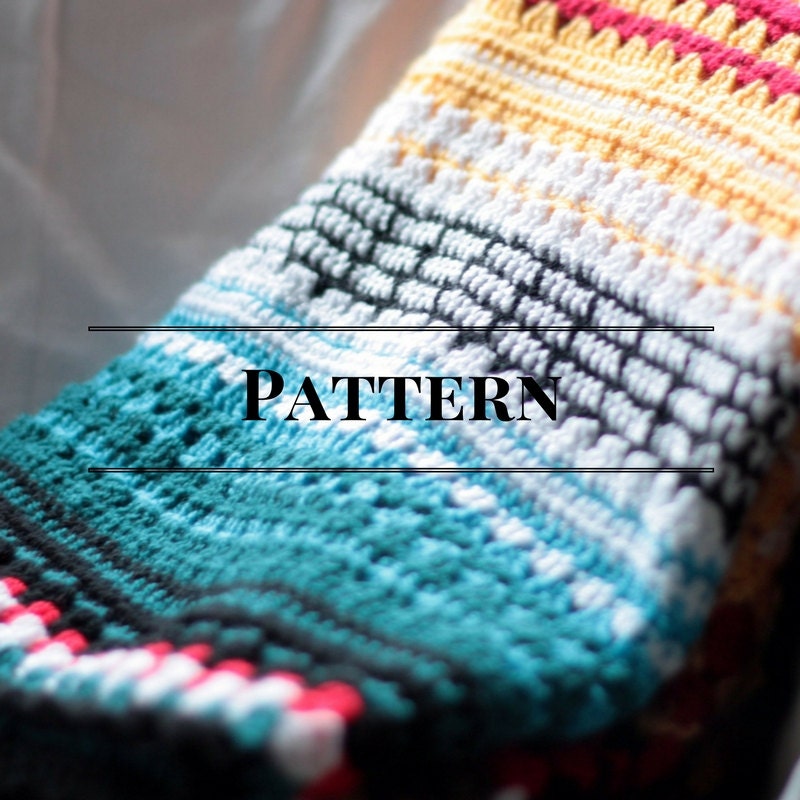 Download crochet blanket pattern afghan multicolor Serape Stripe