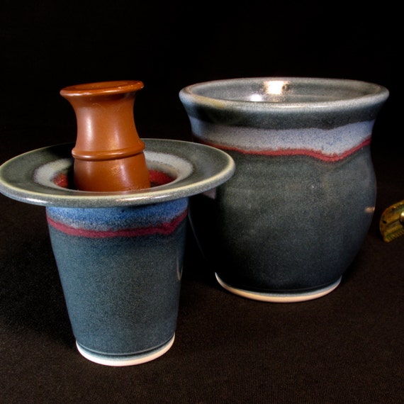 Brush Scuttle TwoPiece Nesting Shaving Cups Blue Shaving