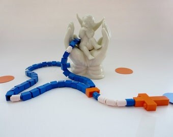 Kids Rosary Rosary Made of Lego® Bricks - Blue and Orange Lego Rosary - Catholic Rosary