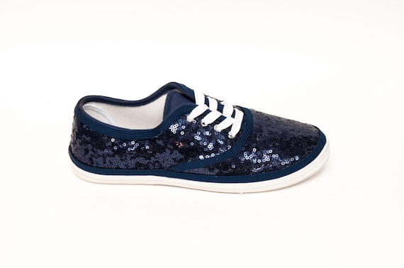 navy sparkly trainers
