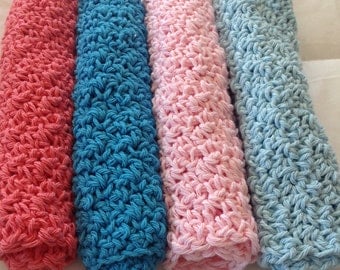 Crochet 100% Cotton Washcloths set of 4