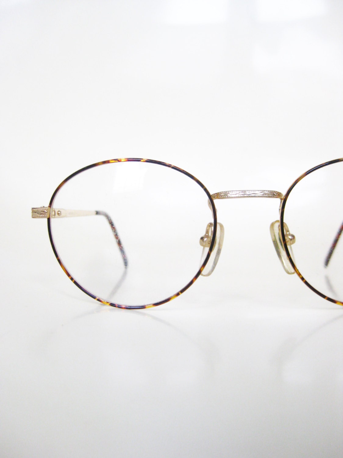 Vintage Round Eyeglasses Wire Rim Womens 1980s Geek Chic