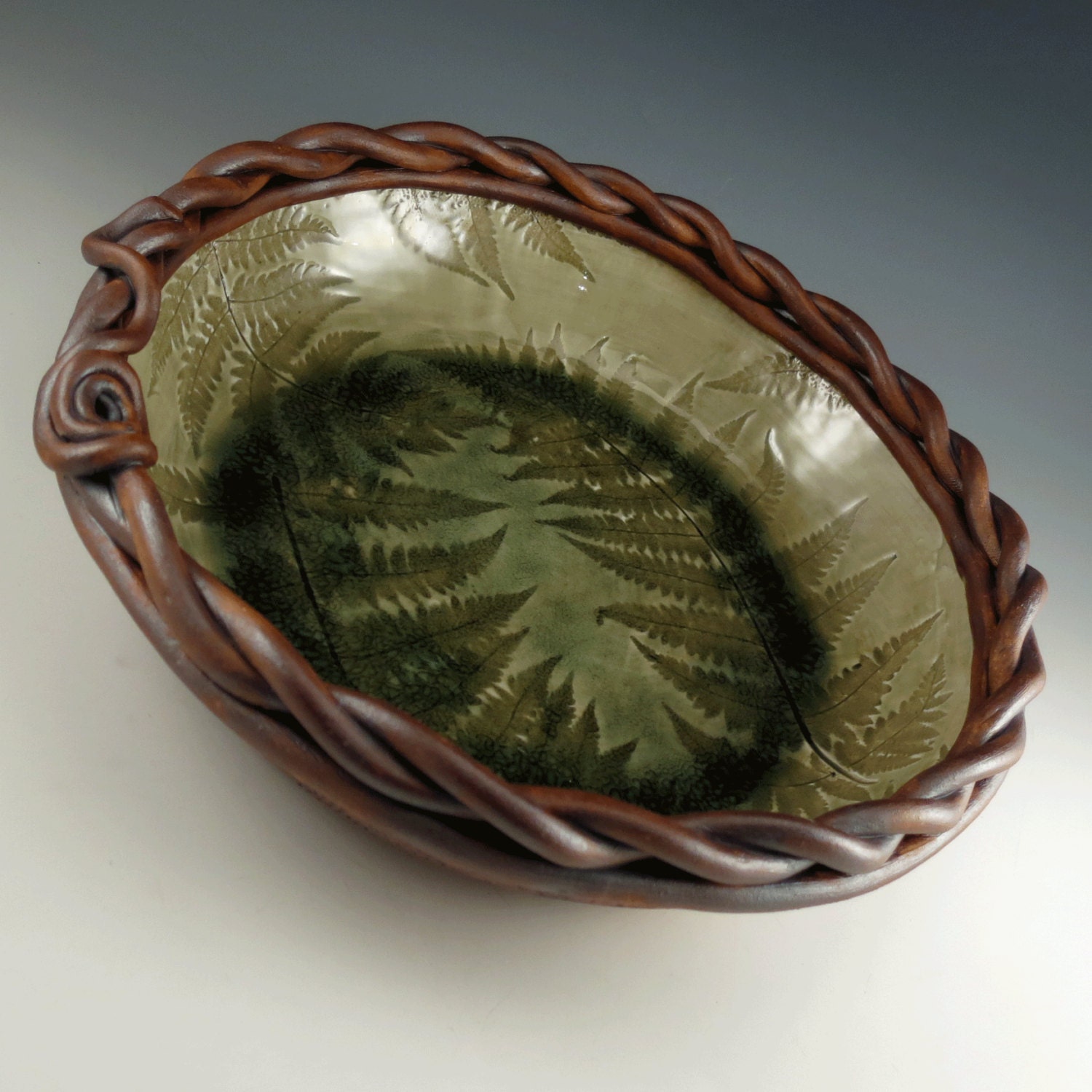 Large Pottery Serving Bowl Decorative Ceramic by Botanic2Ceramic