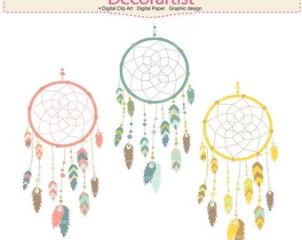 ON SALE Dreamcatcher clipart, tribal clipart, clipart, Dream catcher clipart